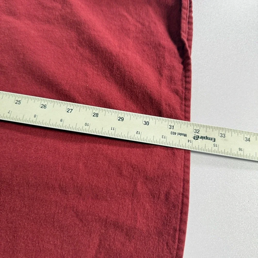 LL Bean Shirt Mens Large Tall LT Red Chamois Cloth Flannel Button Up Outdoor